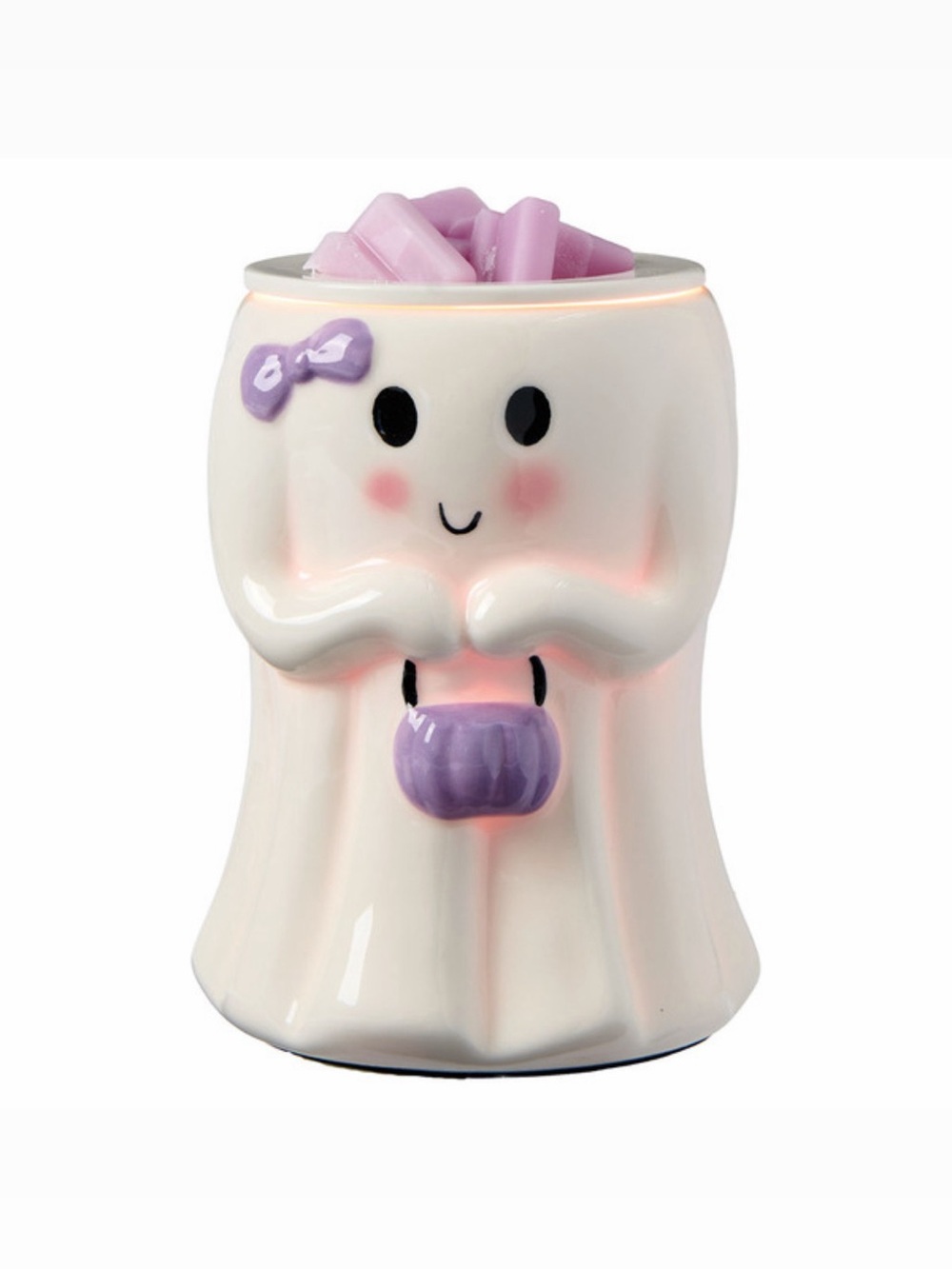 ALDI Ghost holding Pumpkin Wax Warmer